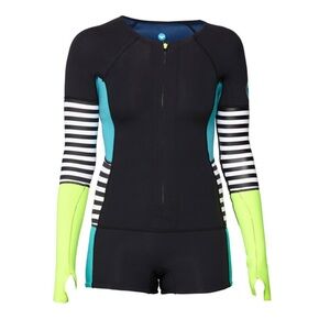 NWT Roxy outdoor Waveline spring suit. Outdoor fitness. Size M. Blue and green